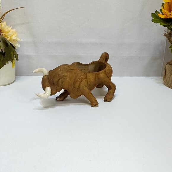 Napcoware Ceramic Bull Planter Sculpture MidCentury Modern C-4889 No Chips Dirty - Picture 3 of 11